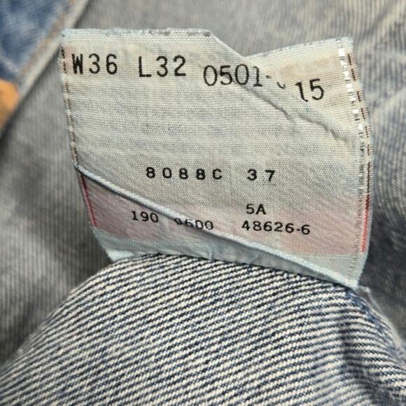 Levi's Vintage 501 Jeans Mens 36x32 Y2K Blue Button Fly Made in Mexico (34x30.5) - Picture 5 of 10